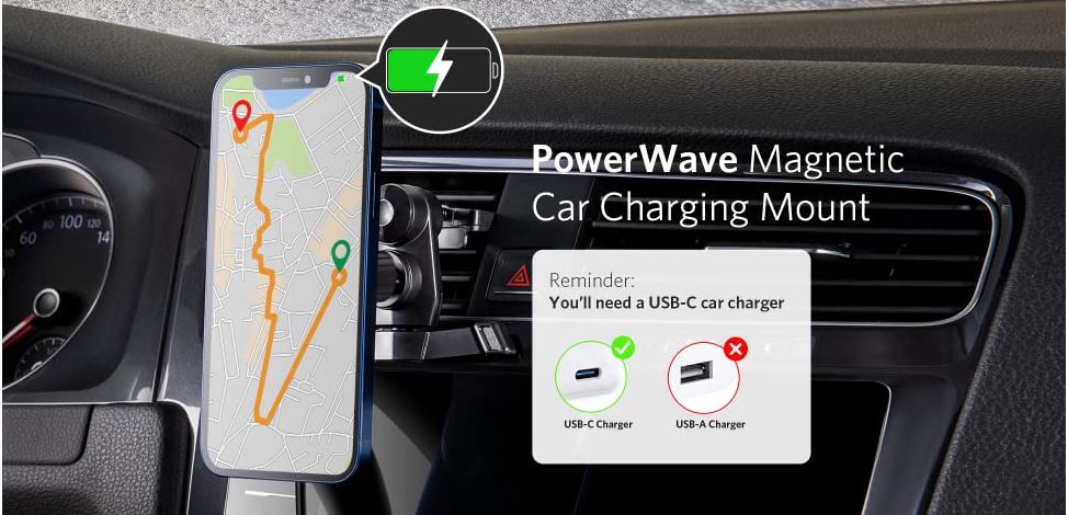 Anker Magnetic Car Charger Exclusively Designed for IPhone 14/13/12 Series