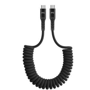 MyCandy Type C to C 60W PD Coiled Cable Black