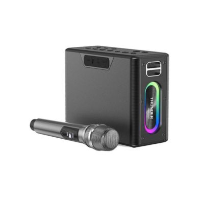 Wiwu P19 Thunder Bluetooth Speaker and Karaoke Microphone Duo Black Portable Speaker